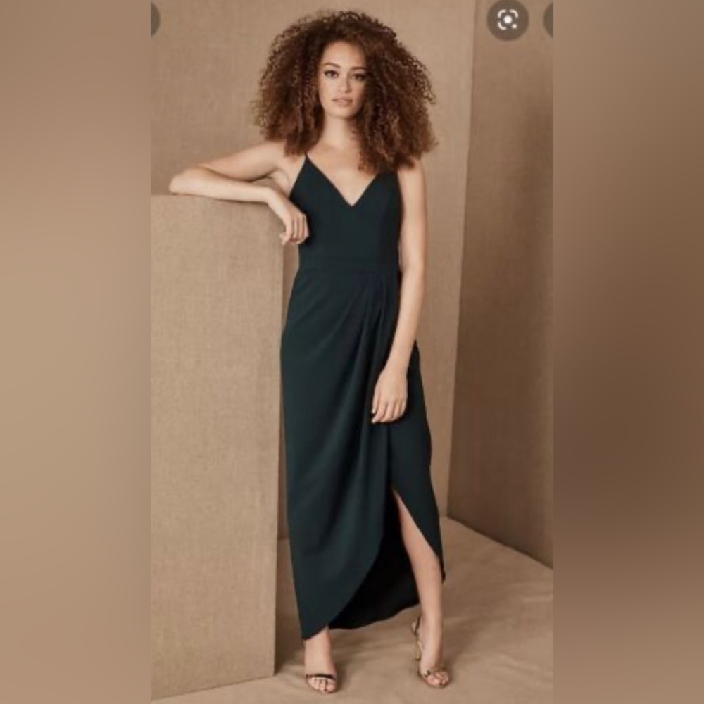 BHLDN bridesmaid dress in emerald